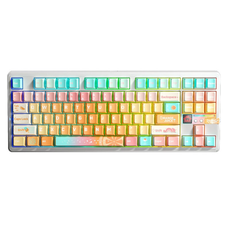 AULA F87 Pro V2 Custom Mechanical Keyboard with LED Matrix Display Gasket Structure Wireless Tri-Mode 80% Layout RGB Hotswap Keys 8K Return 10000mAh Esports Gaming Keyboard — view 3