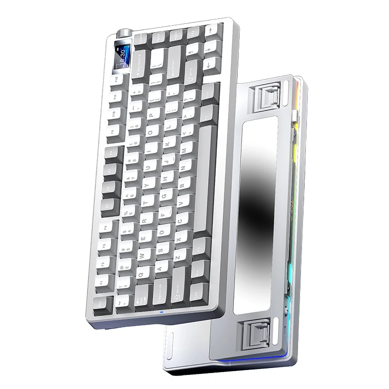 AULA NOVA75 Custom Mechanical Keyboard with 1.14-inch Smart Display Tri-mode 87-Keys Gasket Structure Hot-swap RGB Backlight 10000mAh Battery 75% Layout E-sports Gaming Keyboards — view 2