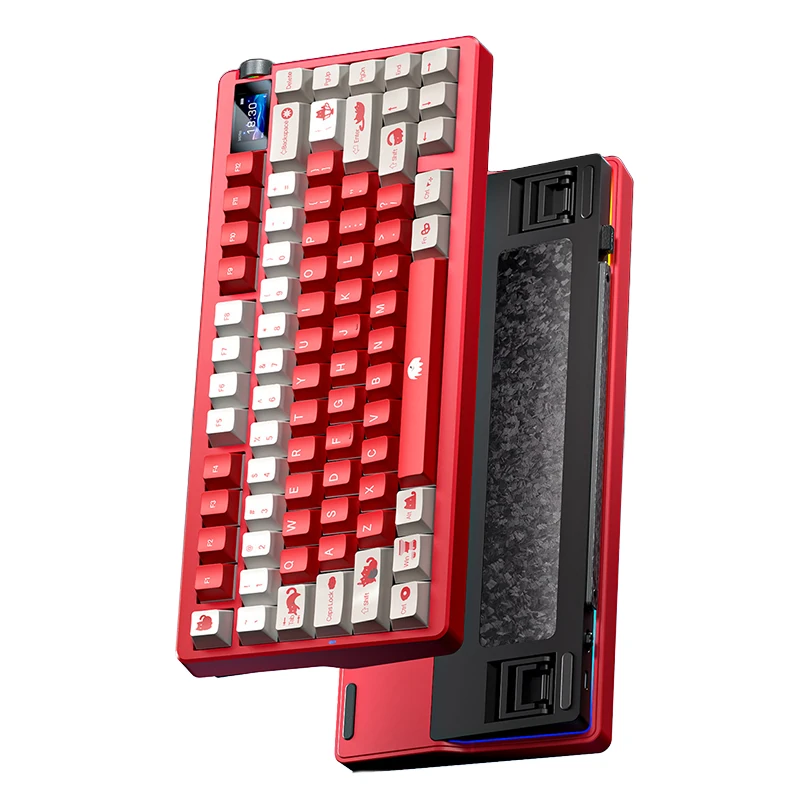 AULA NOVA75 Custom Mechanical Keyboard with 1.14-inch Smart Display Tri-mode 87-Keys Gasket Structure Hot-swap RGB Backlight 10000mAh Battery 75% Layout E-sports Gaming Keyboards — view 6