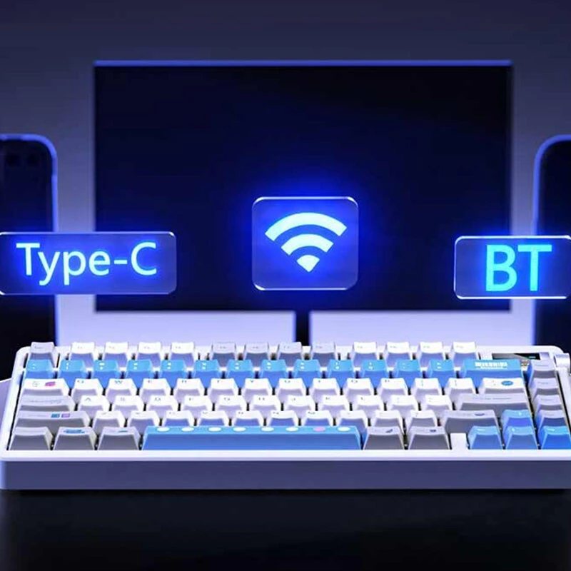 AULA NOVA75 Custom Mechanical Keyboard with 1.14-inch Smart Display Tri-mode 87-Keys Gasket Structure Hot-swap RGB Backlight 10000mAh Battery 75% Layout E-sports Gaming Keyboards — view 8