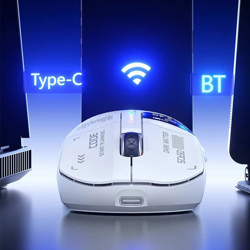 AULA SC650 Tri-mode Gaming Mouse with Smart Screen Display PAW3311 Sensor RGB Lighting 800-12000DPI 1000Hz 500mAh Battery Lightweight Design E-sports Gamer Mice for PC Laptop Computer — view 2
