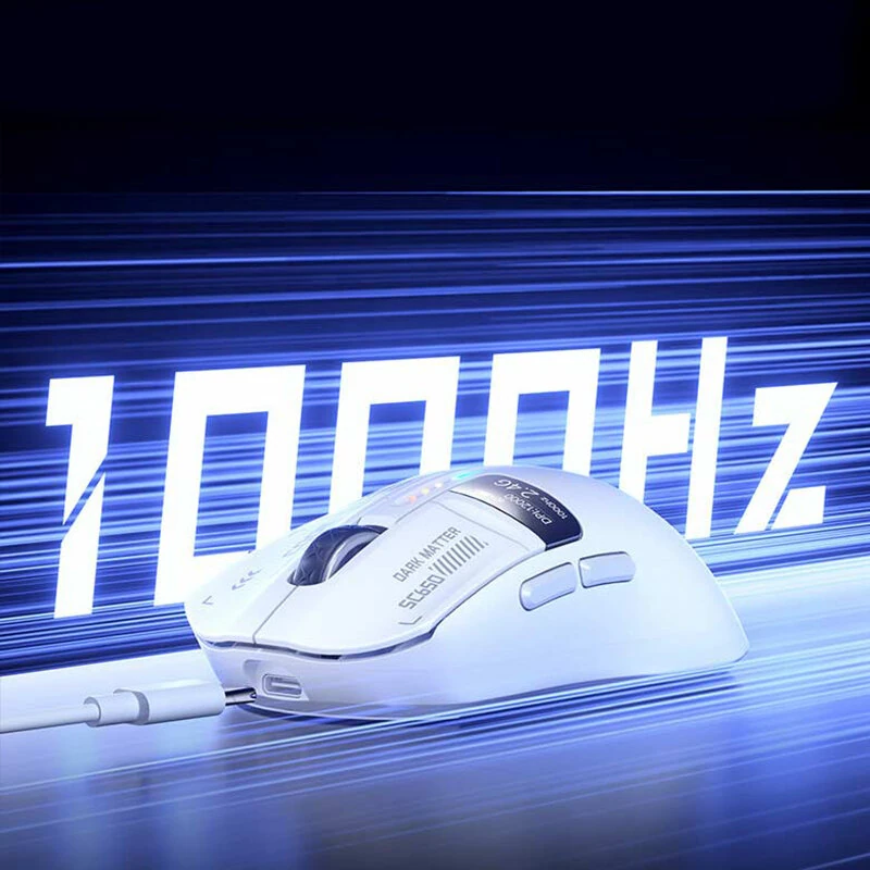 AULA SC650 Tri-mode Gaming Mouse with Smart Screen Display PAW3311 Sensor RGB Lighting 800-12000DPI 1000Hz 500mAh Battery Lightweight Design E-sports Gamer Mice for PC Laptop Computer — view 3