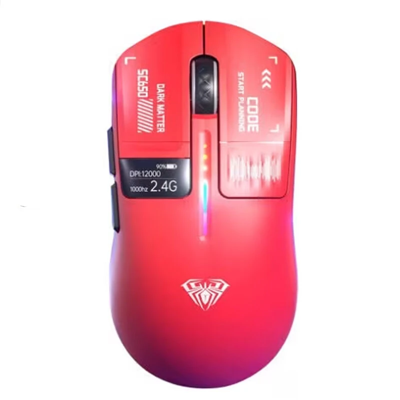 AULA SC650 Tri-mode Gaming Mouse with Smart Screen Display PAW3311 Sensor RGB Lighting 800-12000DPI 1000Hz 500mAh Battery Lightweight Design E-sports Gamer Mice for PC Laptop Computer — view 7