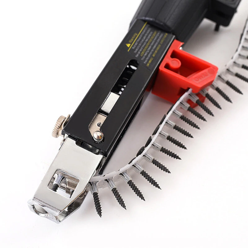 Automatic Chain Screw Gun Adapter For Electric Drill Adjustable Depth Nail Gun Attachment Woodworking Power Tool Part With 50 Screws And Bit — view 9