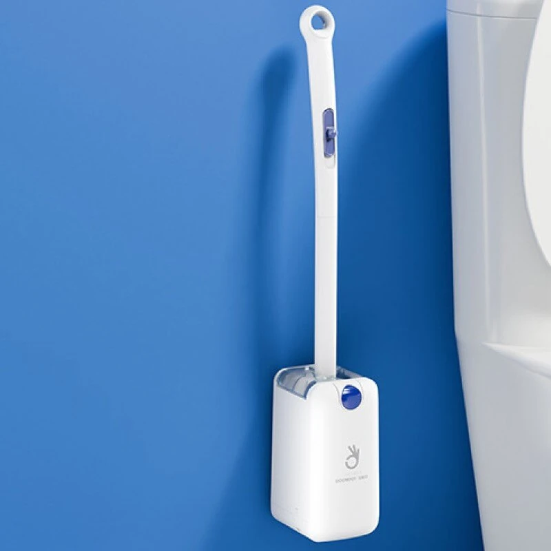 Automatic Chuck Open Cover Disposable Toilet Brush Household 360° Angle Wall Hanging With Cleaning Tablets Toilet Cleaner — Pricio