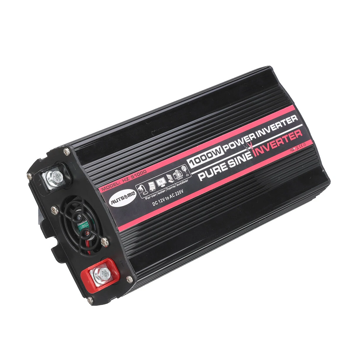 AUTSOME 12V to 220V Converter Pure Sine Wave Power Inverter Car Solar Dual USB Charger With LED Display — view 11