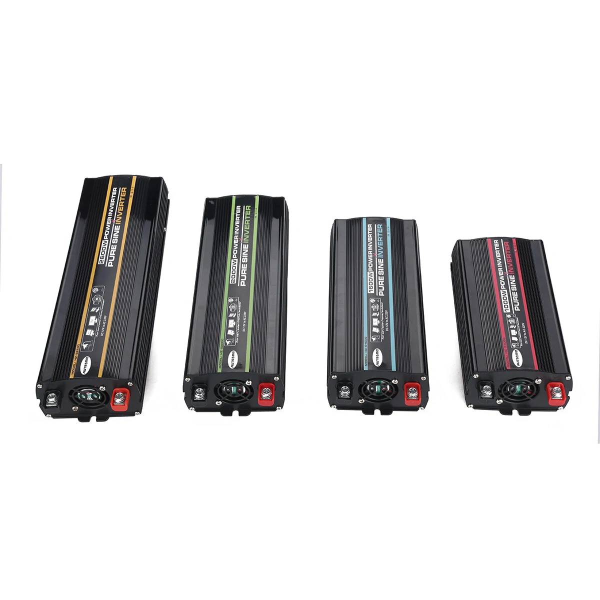 AUTSOME 12V to 220V Converter Pure Sine Wave Power Inverter Car Solar Dual USB Charger With LED Display — view 2