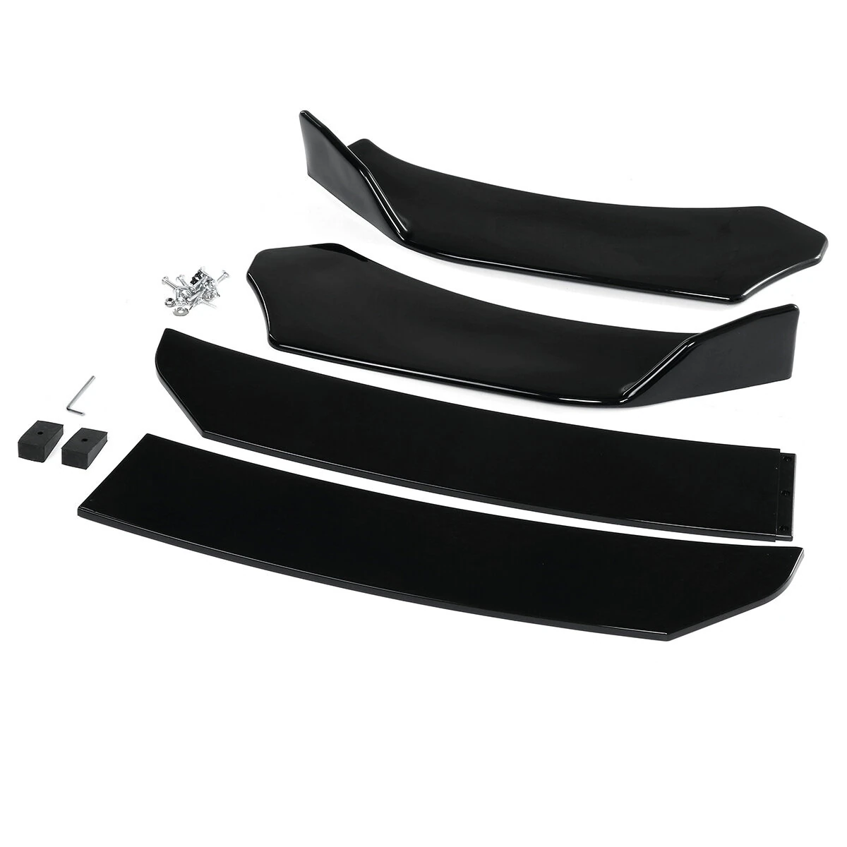 AUTSOME 4PCS Black Front Lip Chin Bumper Spoilers Body Kits For Car Universal — view 3