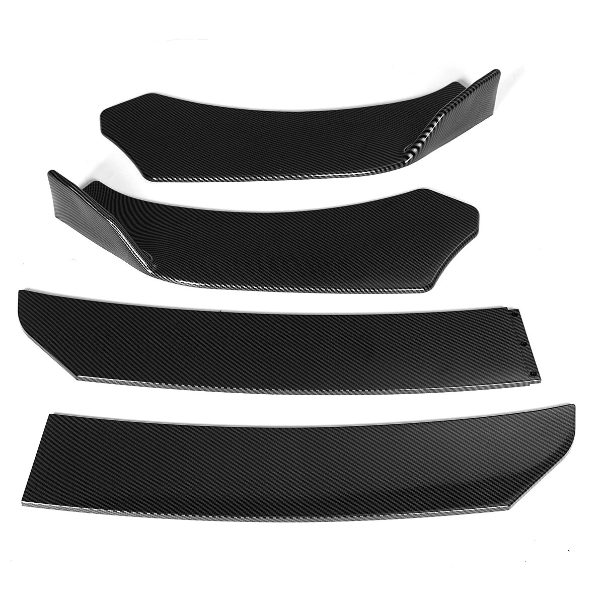 AUTSOME 4PCS Black Front Lip Chin Bumper Spoilers Body Kits For Car Universal — view 4