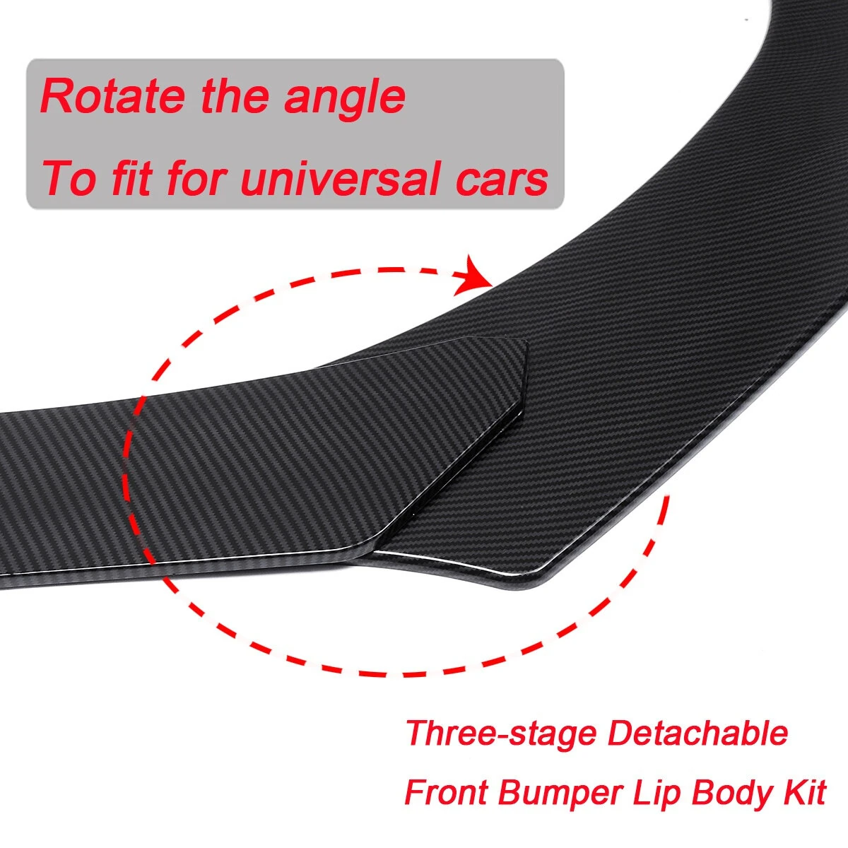 AUTSOME 4PCS Black Front Lip Chin Bumper Spoilers Body Kits For Car Universal — view 7