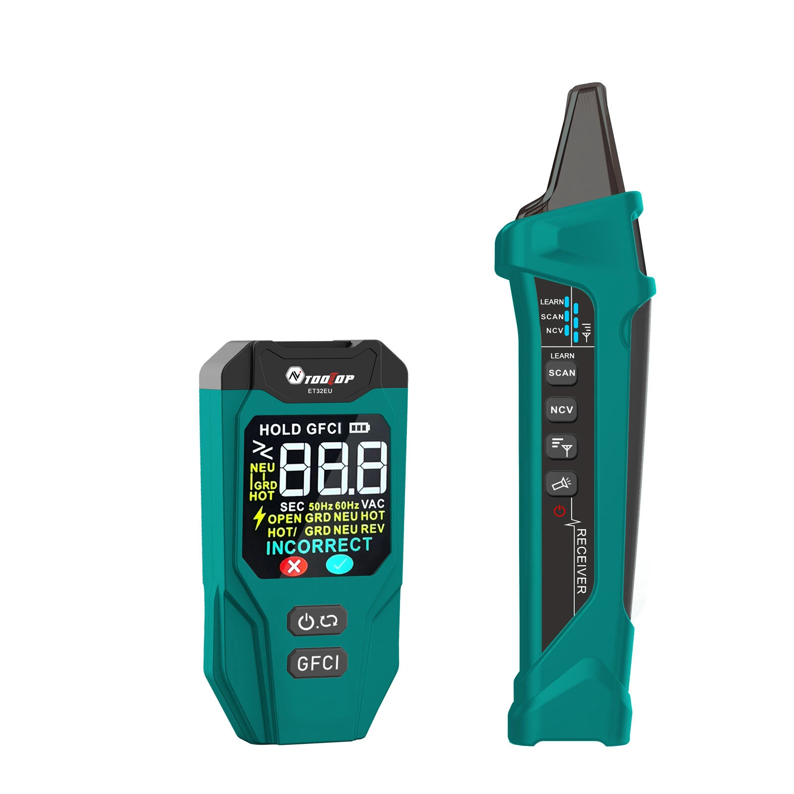 AV TOOLTOP ET32 Digital Circuit Breaker Finder EU Plug GFCI NCV Voltage Measurement Wiring Test
