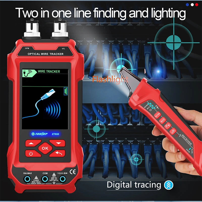 AV TOOLTOP ET636/ET638 Cable Tester and Multimeter 3.2-Inch Color Screen DCV ACV DCA ACA Resistance Capacitance Frequency Rechargeable Battery — view 6