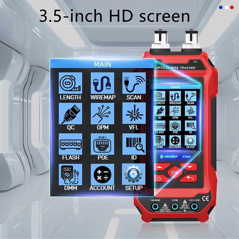 AV TOOLTOP ET636/ET638 Cable Tester and Multimeter 3.2-Inch Color Screen DCV ACV DCA ACA Resistance Capacitance Frequency Rechargeable Battery — view 8