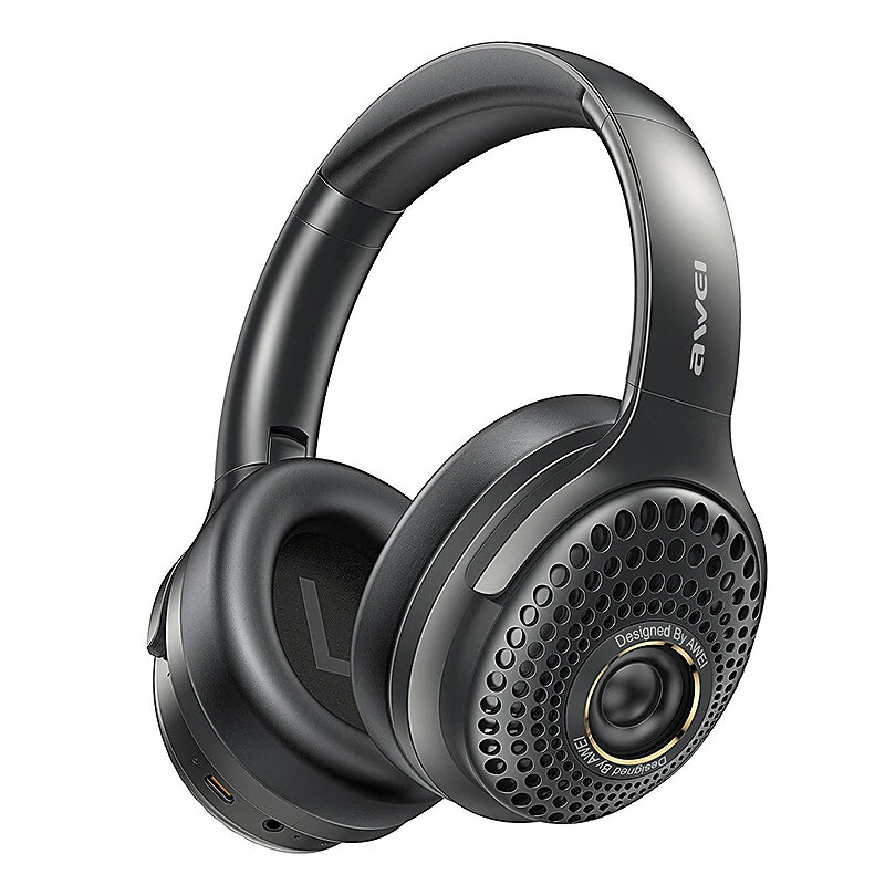 AWEI AT30 Wireless Speaker Headset bluetooth 6.0 Headphone 40mm Titanium-plated Composite Diaphragm HiFi Sound Foldable FM Mode Support AUX TF Card Playback Sports Headphones