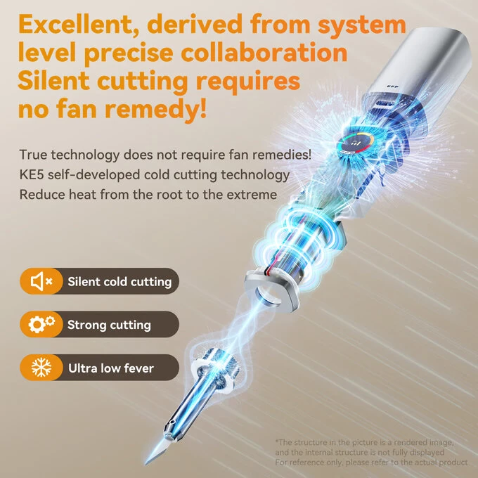 Awgem KE5 Cordless Ultrasonic Cutter 45W 2-in-1 Cutting & Grinding Tool with Replaceable 3000mAh Battery 5 Adjustable Speeds — view 2