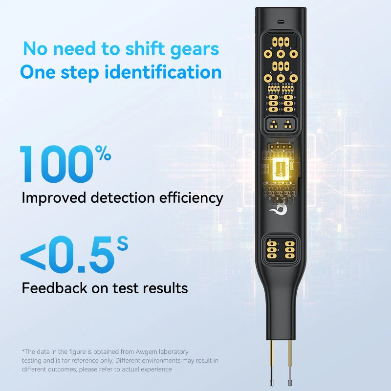 Awgem TO2P Multifunctional Optocoupler Tester Rechargeable Type-C 180mAh 48H Supports Optocoupler IGBT Thyristor NPN PNP NMOS PMOS 431 — view 4