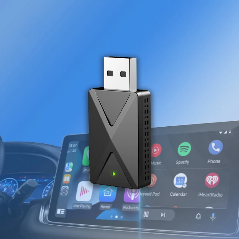 BABAOLONG 2 in 1 CarPlay Android Auto Adapter Wireless Conversion USB Type-C Plug and Play Dual System Stable Connection 5.8GHz WiFi — view 5