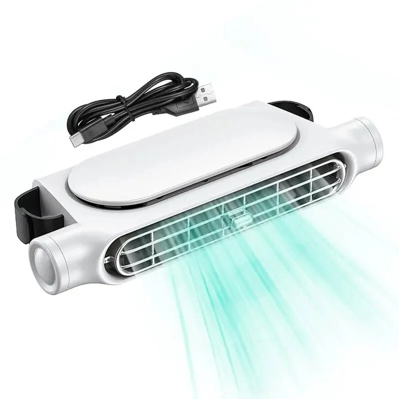 Backseat Cooling Fan Electric Auto Backseat Car Fan Three Adjustable Wind Speeds Cooling Tool for Mini Cars RVs Sedans — image 1