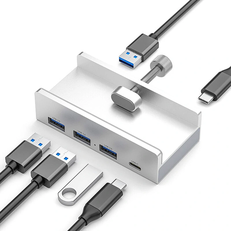 Bakeey 4 in 1 USB3.0 Hub with Power Supply USB Adapter USB3.0*3 USB-C Splitter Multiple Extend Dock for PC Computer Monitor