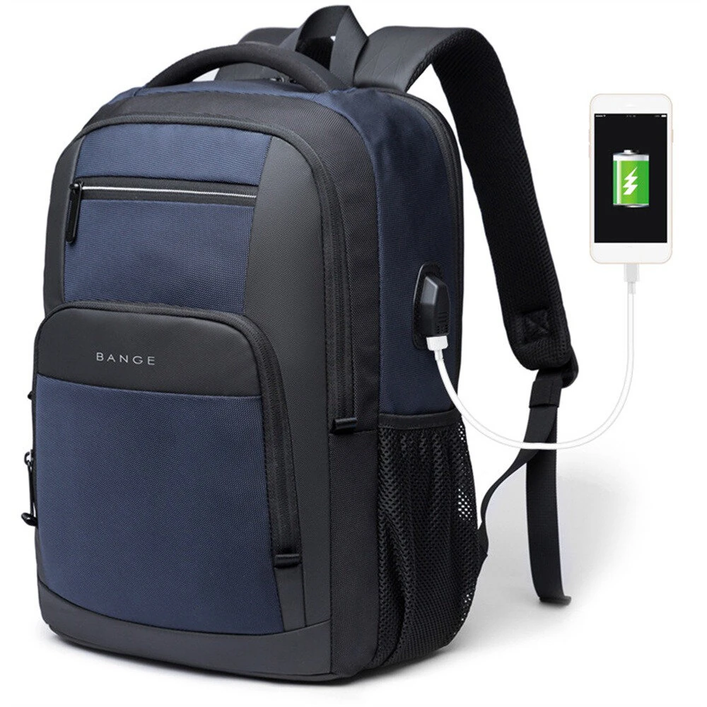 BANGE Backpack Men's Shoulder Bag 15.6 Laptop Computer Bag Casual Sports Travel Backpack Breathable Large Capacity USB Charging Backpack — view 2