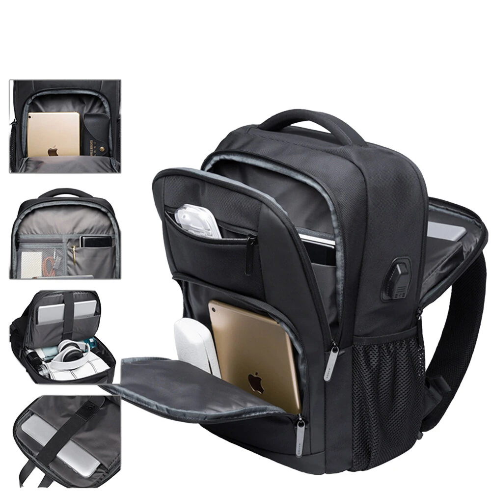 BANGE Backpack Men's Shoulder Bag 15.6 Laptop Computer Bag Casual Sports Travel Backpack Breathable Large Capacity USB Charging Backpack — view 4