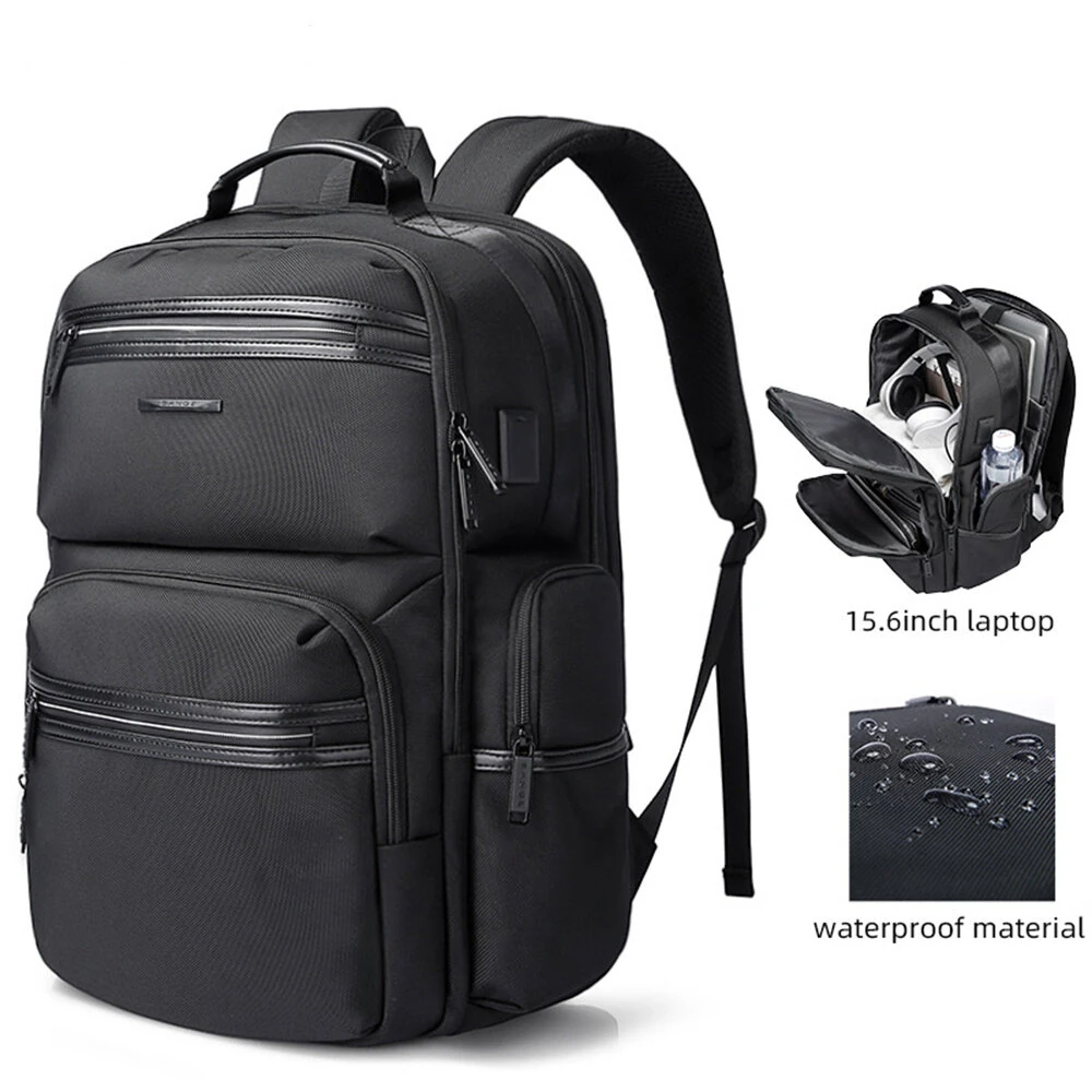 BANGE Backpack Men's Shoulder Bag 15.6 Laptop Computer Bag Casual Sports Travel Backpack Breathable Large Capacity USB Charging Backpack — view 7