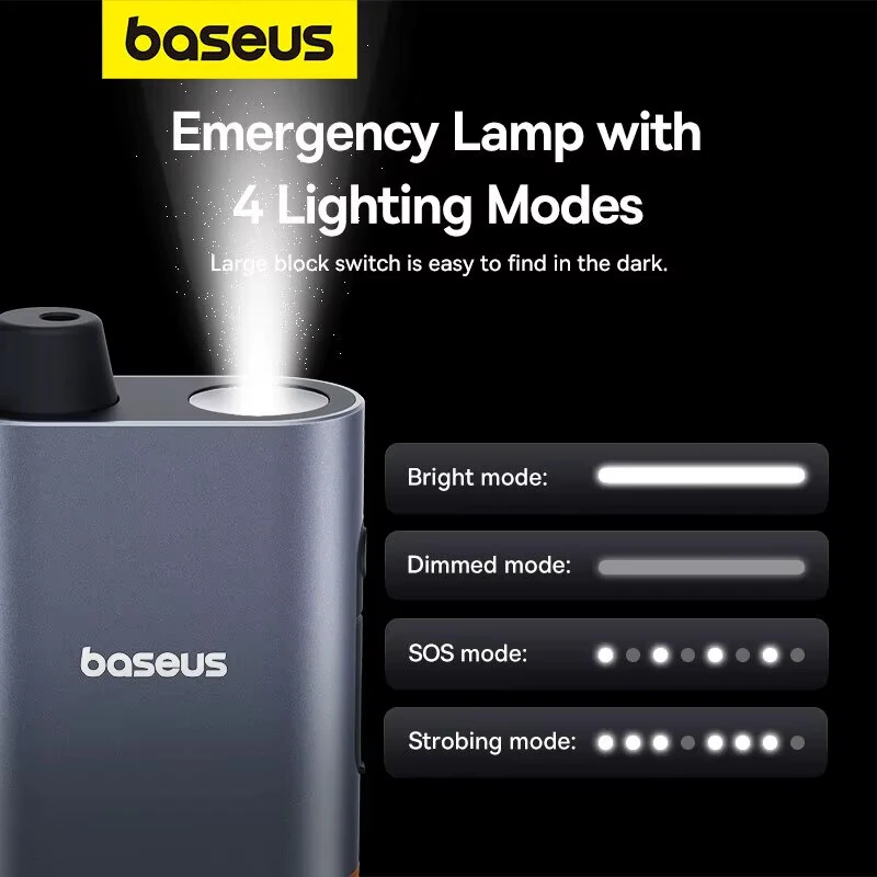 Baseus 3 in 1 Car Safety Hammer U-shaped Emergency Auto Escape Seat Belt Cutter Window Class Break with SOS LED Lamp — view 6
