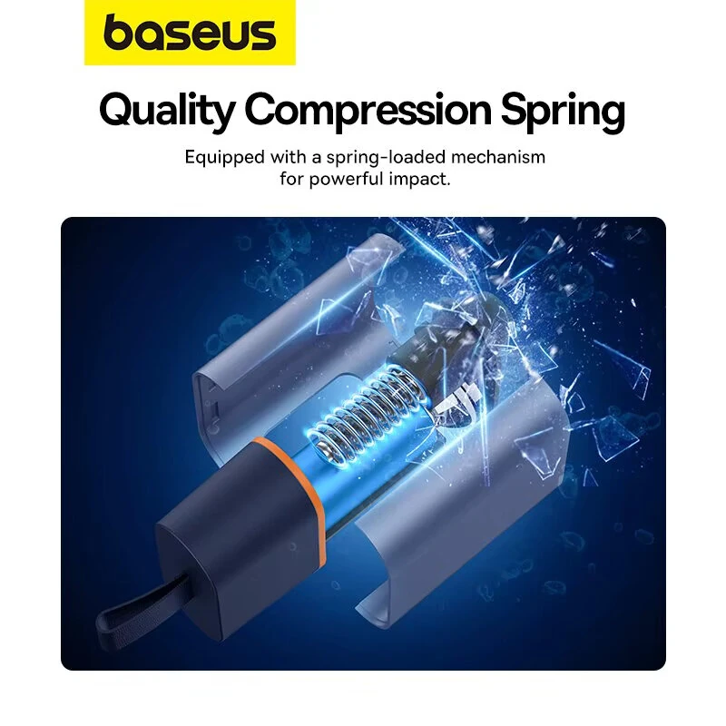 Baseus 3 in 1 Car Safety Hammer U-shaped Emergency Auto Escape Seat Belt Cutter Window Class Break with SOS LED Lamp — view 7