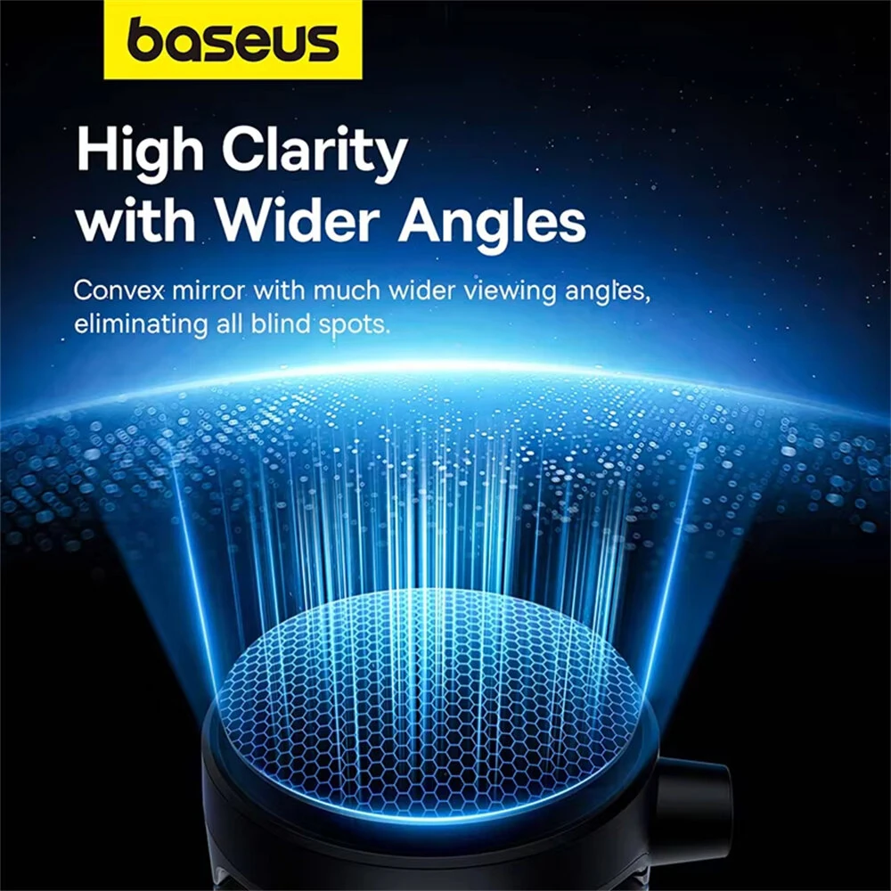 Baseus 360° Car Backseat Rear View Mirror with Safety Hammer Full Vision Wide Angle Get Off Safety Assistant Waterproof Auto Rearview Mirror — view 2