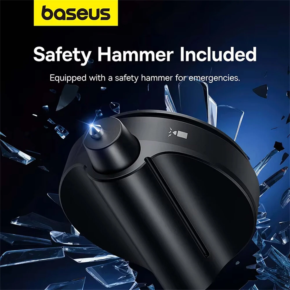 Baseus 360° Car Backseat Rear View Mirror with Safety Hammer Full Vision Wide Angle Get Off Safety Assistant Waterproof Auto Rearview Mirror — view 3