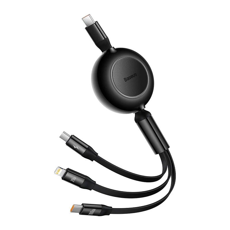 Baseus Bright Mirror Series II 100W Type-C to Micro/iP/Type-C Retractable Cable Fast Charging Data Transmission Copper Core Line 1.1M Long for iPhone 15 14 13 for Samsung Galaxy S24 for Xiaomi 14pro for Huawei Mate60 Pro — Baseus