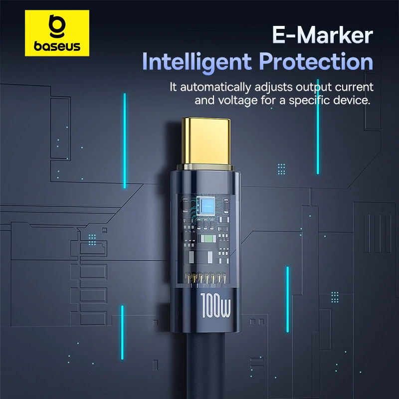 Baseus Explorer Series PD100W Type-C to Type-C Cable Fast Charging Data Transmission Copper Core Line 1M/2M Long for iPhone 15 15 Plus for Huawei Pura 70 Ultra for Xiaomi Civi4 Pro — view 6