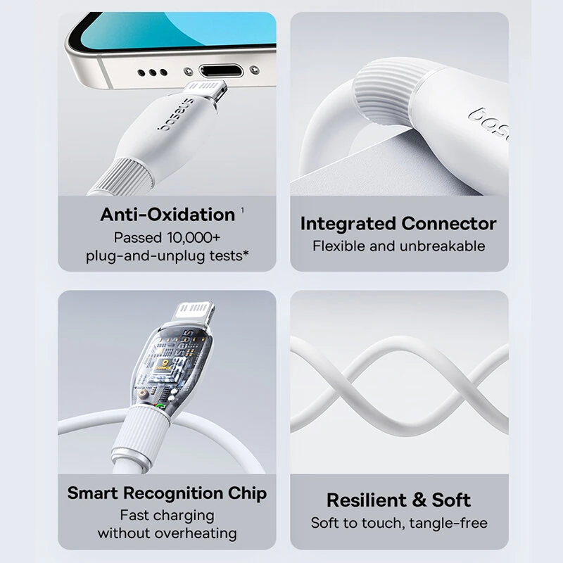 Baseus Ultra-Fast 2.4A USB-A to iP Cable Fast Charging Data Transmission Copper Core Line 1M/2M Long for iPhone 14 14Pro 13 12 Pro Max — view 2