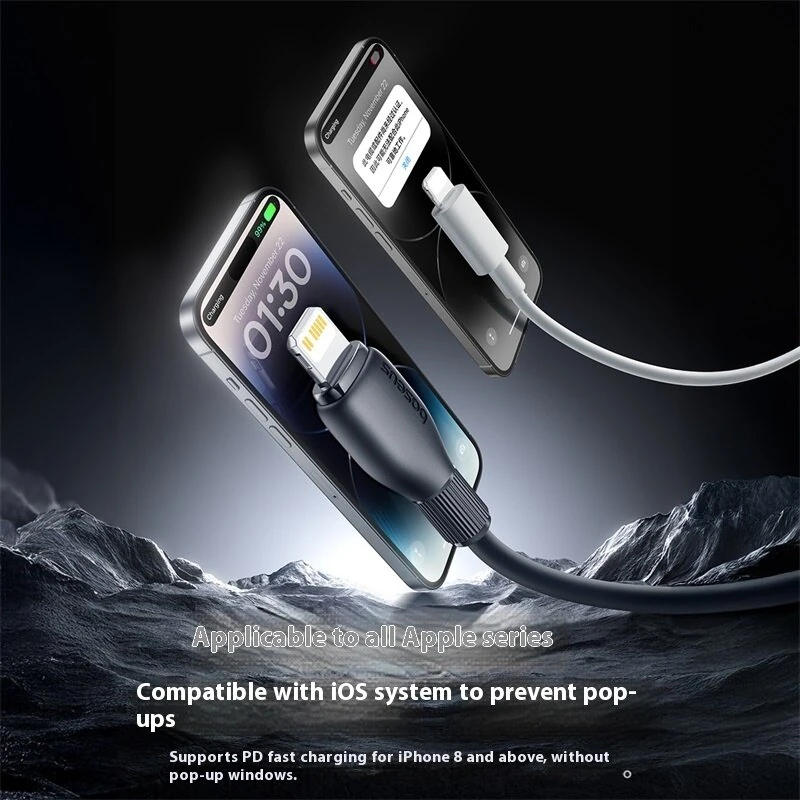 Baseus Ultra-speed Series PD27W Type-C to iP Cable Fast Charging Data Transmission Tinned Copper Core Line 1M/2M Long for iPhone 14 14 Pro 13 12 11 Pro Max — view 3