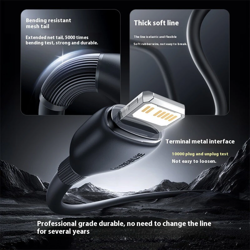 Baseus Ultra-speed Series PD27W Type-C to iP Cable Fast Charging Data Transmission Tinned Copper Core Line 1M/2M Long for iPhone 14 14 Pro 13 12 11 Pro Max — view 4