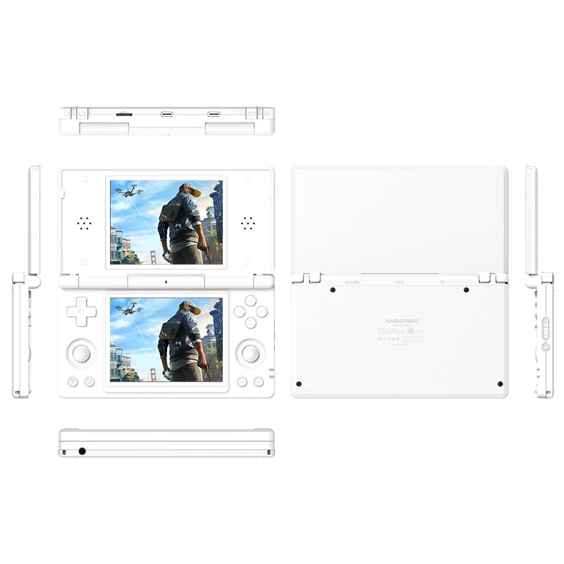 [Basic version] ANBERNIC RG DS Dual Screen Android 14 Handheld Game Console 4-Inch IPS Touchscreen 4000mAh Battery Multiplayer Retro Game Console Built-in Dual HiFi Stereo Speakers Six-axis Gyro Function — view 6