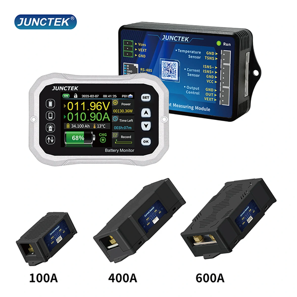 Battery Monitor Bluetooth KH140F DC 0-120V 100A 400A Battery Tester Voltage Current VA Battery Coulomb Meter Capacity Indicator — image 1