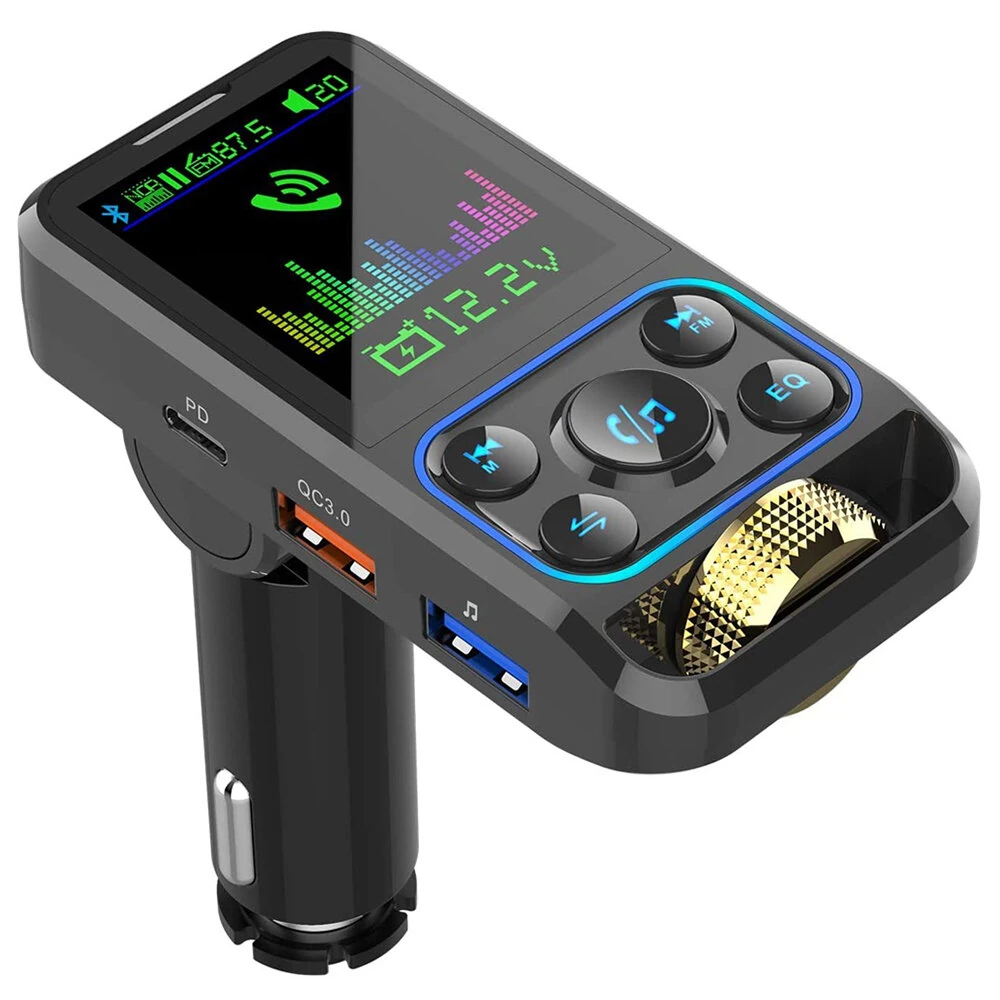 BC83 Car Bluetooth MP3 Player FM Transmitter Car Charger 2 in 1 30W QC3.0 PD3.0 Fast Charge MP3 FLAC AUX Car Audio Adapter — image 1