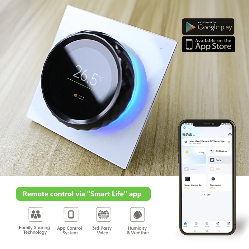 BECA 5A WiFi Smart Knob Thermostat Water Heating Touch Screen App Voice Control with Alexa Google Assistant — view 5