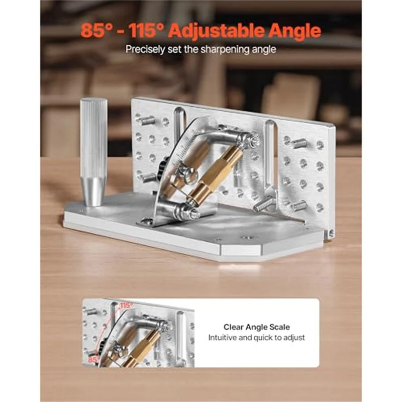 Belt Grinder Knife Jig Adjustable 85-115 Degree Aluminum Alloy Knife Sharpening Guide Compatible with Belt Sander Bench Grinder Knife Sharpener — view 2