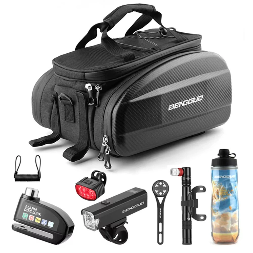 BENGGUO 17-30L EVA Hard Shell Bicycle Trunk Pannier with Reflector & Shoulder Strap Multi Functional Waterproof Rear Seat Frame Bag — view 3
