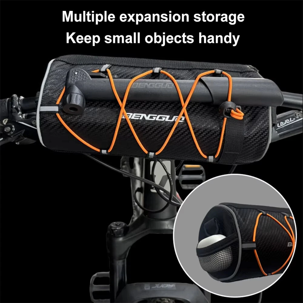 BENGGUO 2.5L Multi-functional Bike Handlebar Bag Portable Reflective Large Capacity Storage Shoulder Bag Bicycle Bag for Outdoor Cycling — view 4