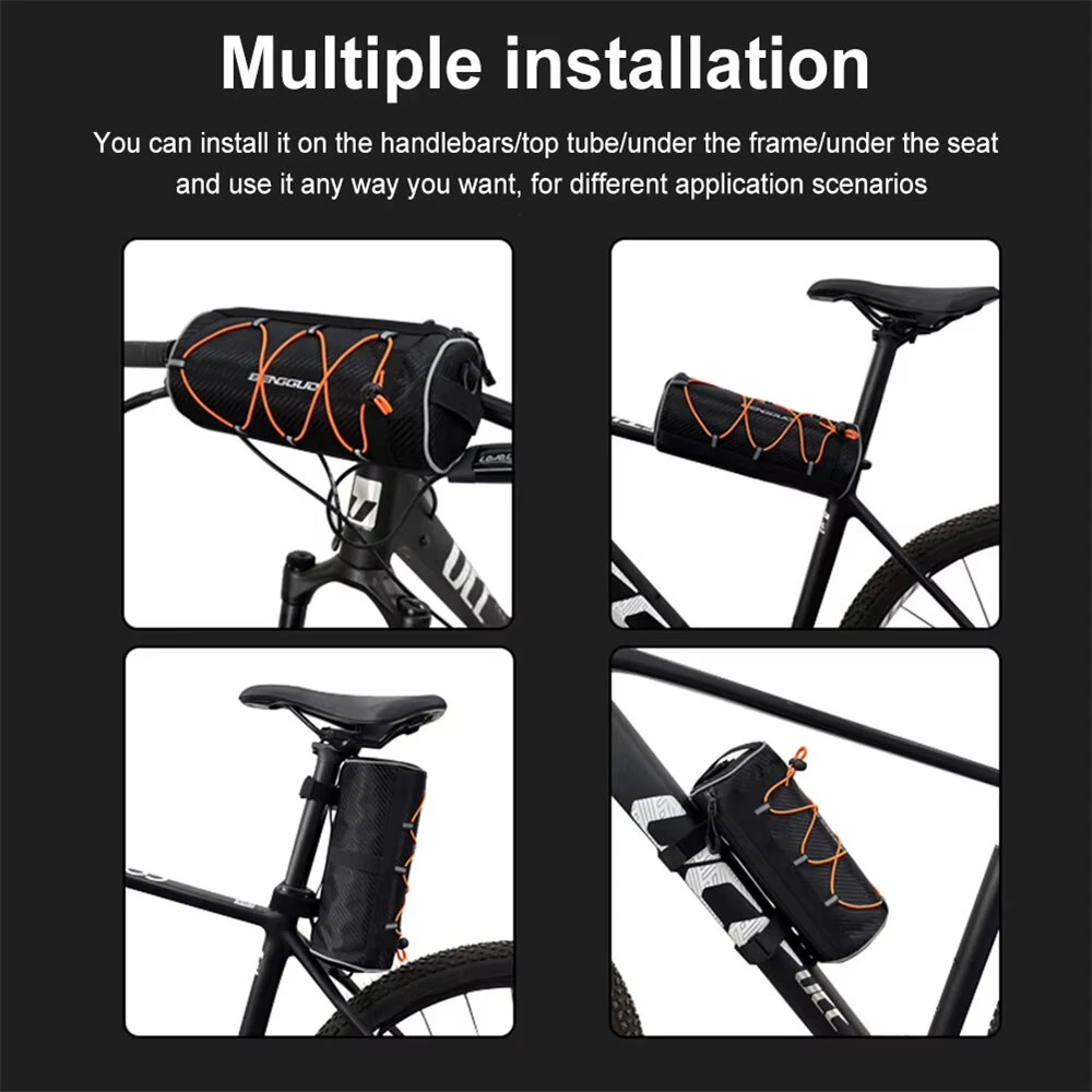 BENGGUO 2.5L Multi-functional Bike Handlebar Bag Portable Reflective Large Capacity Storage Shoulder Bag Bicycle Bag for Outdoor Cycling — view 6