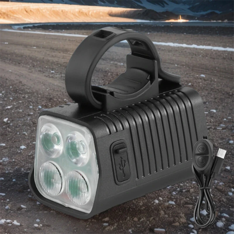 BENGGUO 2-in-1 LED Bicycle Front Light with Bell Horn 4 Super Bright LEDs 500mAh Battery Type-C Charging Safe for Night Cycling — view 7