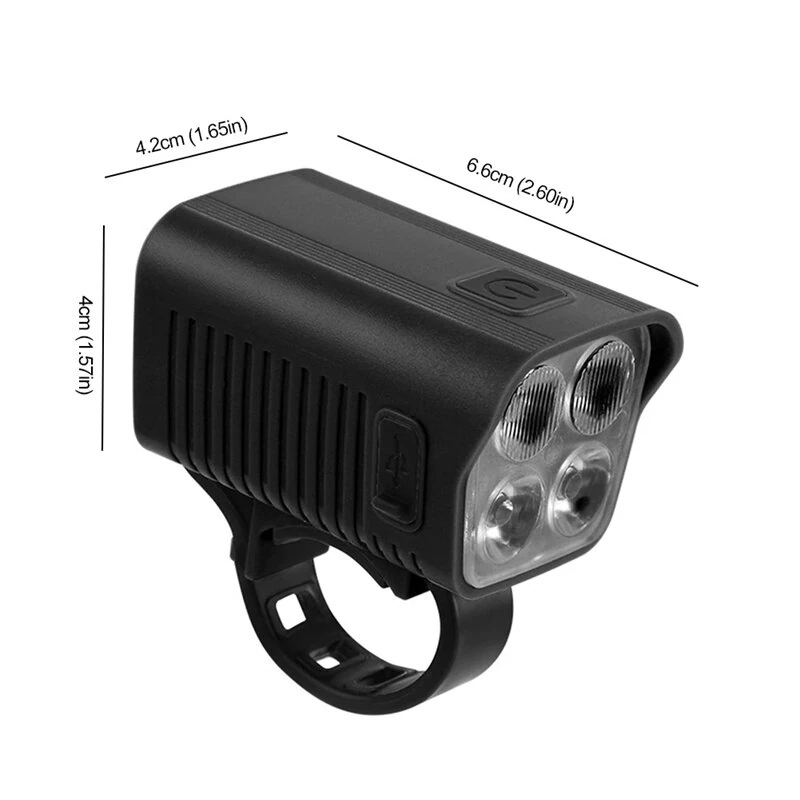 BENGGUO 2-in-1 LED Bicycle Front Light with Bell Horn 4 Super Bright LEDs 500mAh Battery Type-C Charging Safe for Night Cycling — view 8