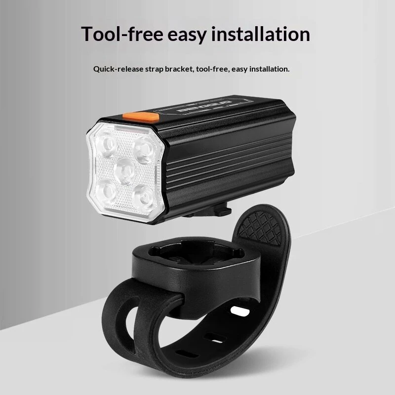 BENGGUO 400LM Aluminum Alloy Bicycle Headlight 5 LED Type-C Rechargeable Waterproof Bike Front Light for MTB Road Bike Riding — view 4