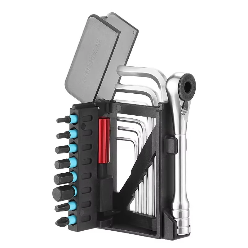 BENGGUO BG-9870 Flip-Top Bike Ratchet Tool Set Portable Multi-functional Bicycle Repair Tool Kit Hexagonal Wrench for MTB Road Bike — view 8