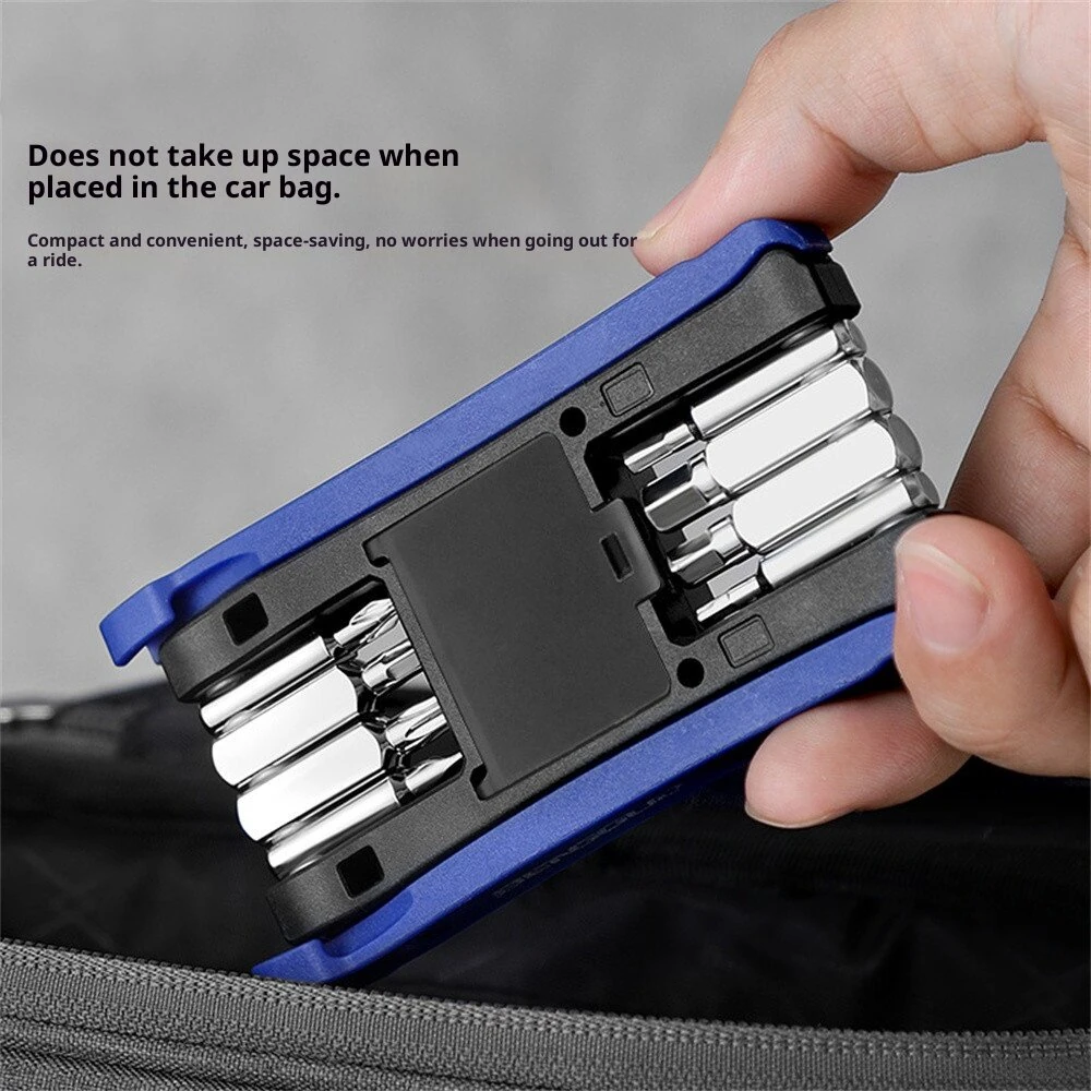 BENGGUO Bike Multi Mini Folding Repair Tool Portable Chain Splitter Cutter HexSpoke Wrench Screwdriver Multitool Portable Tire Repair Tool — view 6