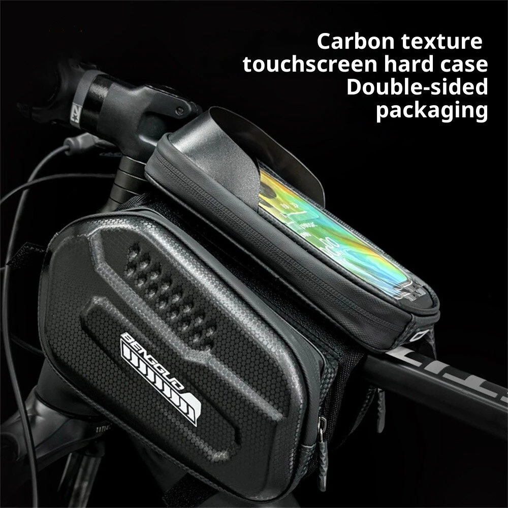 BENGGUO Bike Top Tube Bag Touchscreen 6.5'' Phone Holder Case Waterproof Reflective Large Capacity Front Beam Bag for MTB — view 2