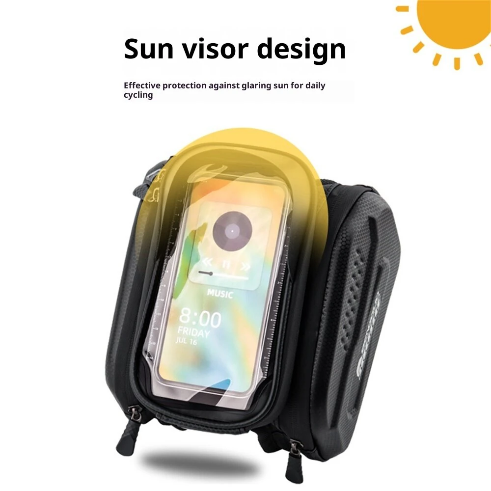 BENGGUO Bike Top Tube Bag Touchscreen 6.5'' Phone Holder Case Waterproof Reflective Large Capacity Front Beam Bag for MTB — view 3